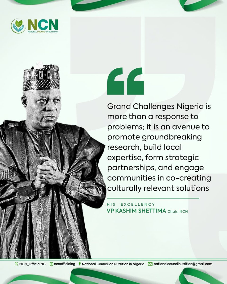 National Council on Nutrition (@ncn_officialng) on Twitter photo #ICYMI: Vice President <a href="/officialSKSM/">Senator Kashim Shettima</a> was at the official launch of <a href="/GCNg_x/">Grand Challenges Nigeria</a> during the week, and here's what he said about the initiative:
#nutrition #healthcare #research #ICYMI: Vice President <a href="/officialSKSM/">Senator Kashim Shettima</a> was at the official launch of <a href="/GCNg_x/">Grand Challenges Nigeria</a> during the week, and here's what he said about the initiative:
#nutrition #healthcare #research