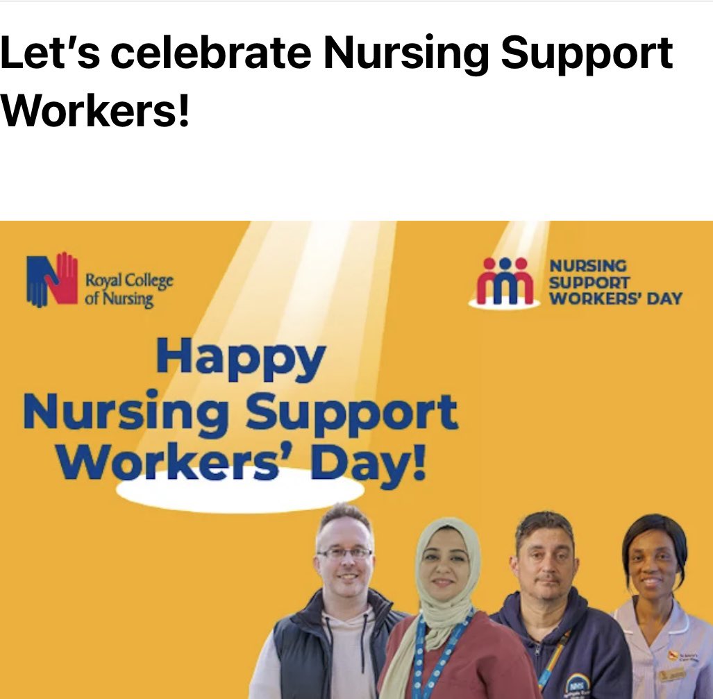 I’ve been privileged to work with amazing  support workers over my career, who are essential in delivering high quality patient care……..thank you for all you do everyday 👏🏻👏🏻👏🏻