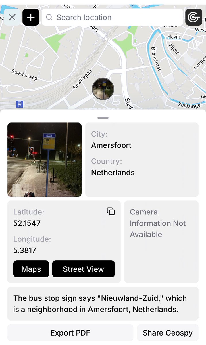 The new geo spy #osint app.geospy.ai