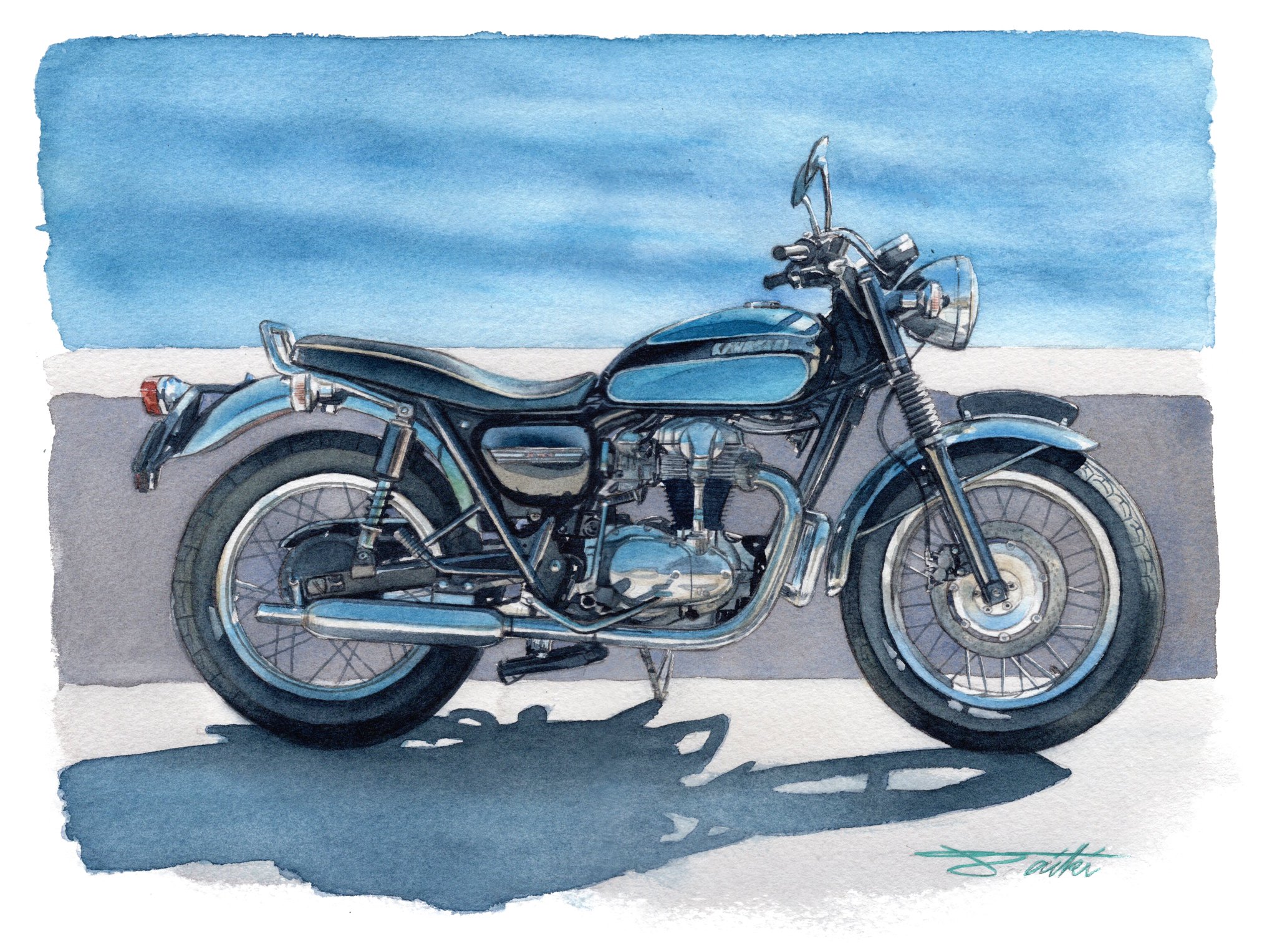 水彩画 夏の記憶” 透明水彩画 #水彩画 #watercolor #artist #aquarelle