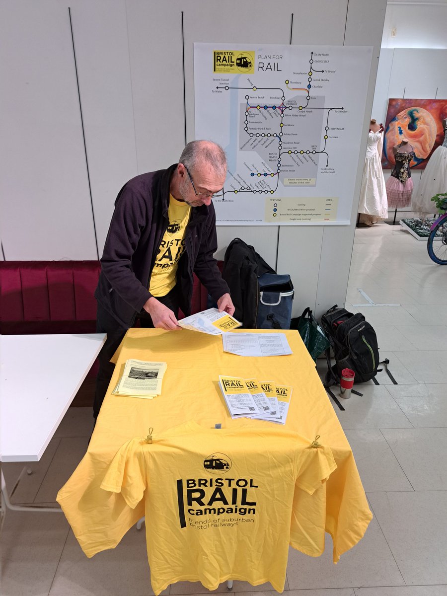 Setting up our stall at Imagining Future Transport! Are you joining in at Sparks today? #bristolrail