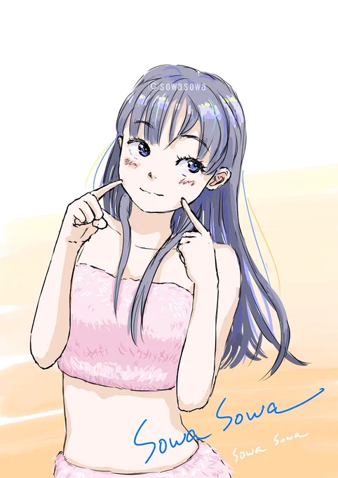 『無題』寒いのでふわふわの服を描きましたあまりふわふわに見えませんけど 