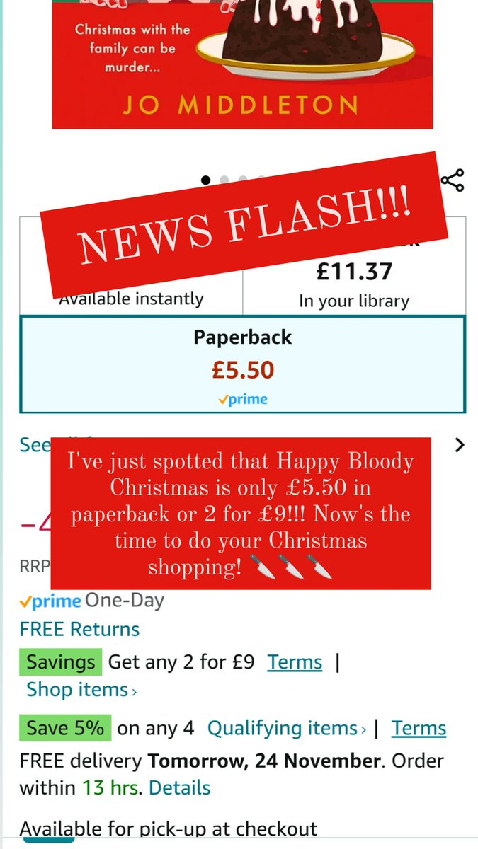 NEWS FLASH!! Happy Bloody Christmas is only £5.50 or 2 for £9 on Amazon so time to do some Christmas shopping! amzn.to/41jA88P