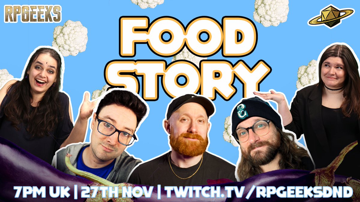 This week, a culinary epic unfolds as four humble foods discover adventure, friendship and the world beyond the cafeteria!

With <a href="/ElFakidor/">Laurie Blake</a> from <a href="/ChaoticNRB/">Chaotic Neutral</a>, <a href="/johnneh/">Johnny Chiodini</a> and <a href="/lukewestaway/">Luke Westaway</a> from <a href="/Oxventure/">Oxventure</a>, and your regular geeks <a href="/SBundell/">Shamini Bundell</a> and <a href="/emzywb/">Emily Bates</a>!

Live, 7pm UK, Wednesday!