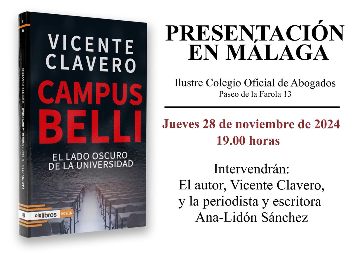Calentando motores para la presentación de 'Campus belli' (Olé Libros) en mi tierra. Me hace una ilusión enorme.