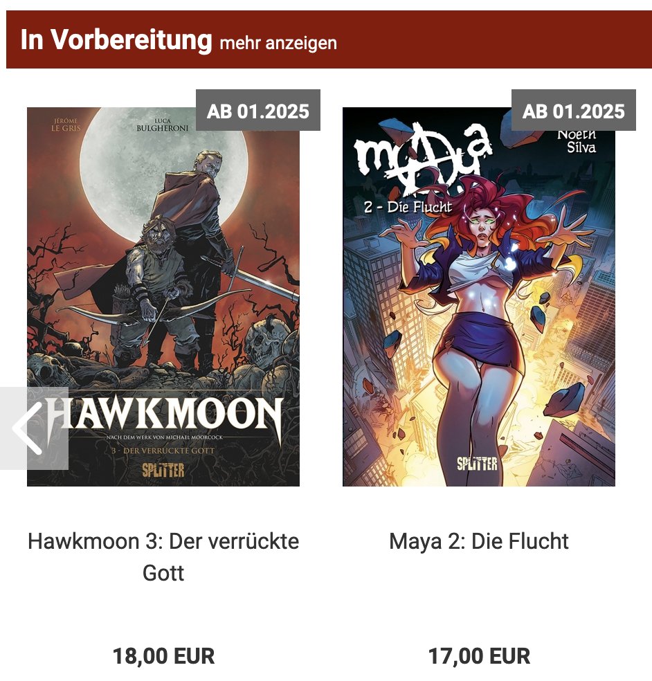 ChrisNoeth's tweet image. Schaut's mal... ja is denn scho Weihnachten? ;)
MAYA #2 in Kürze bei SPLITTER!
Hast Du schon bestellt? #splitterverlag #comics #comic #indiecomic #indiecomics #comicblogger #buchblogger #BD #graphicnovel #comicleser #comicfans #scifi #sciencefiction #weihnachten #geschenk