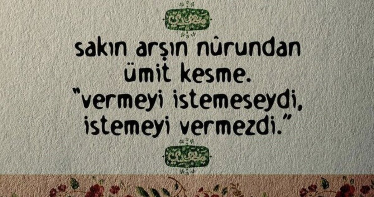 Önemli olan sabretmek..
