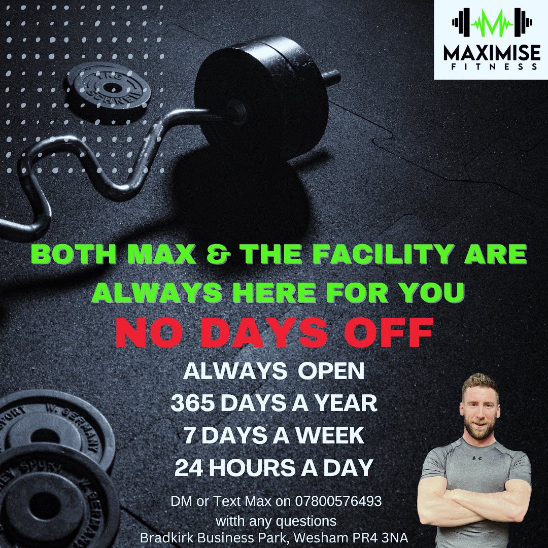Instagram/Facebook 
MaximiseFitness 
maximisefitness.co.uk
Kirkham
