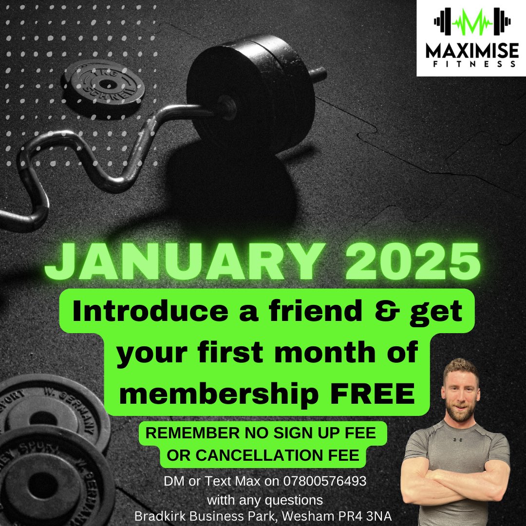 Instagram/Facebook 
MaximiseFitness 
maximisefitness.co.uk
Kirkham