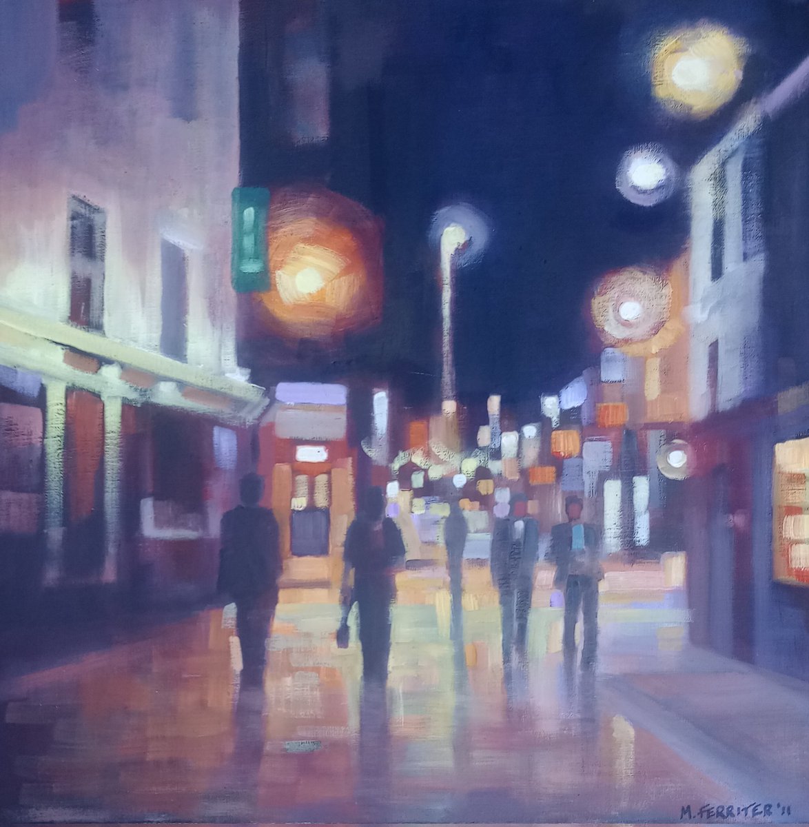 'Shop Street, Galway' oil on canvas, M.Ferriter. #galway #art #paintings #oilpainting #Ireland