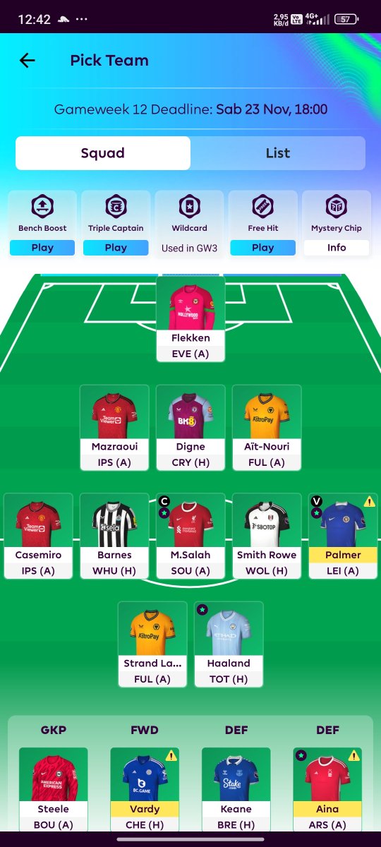 rias_s's tweet photo. Ini dia lineup Team FPL ku minggu ini! Tim FPL mu gimana? Yuk ikutan #FPLSTADEO untuk menangin 1jt &amp; 5jt! Klik untuk info lebih lanjut https://t.co/LkCLPQHGIR