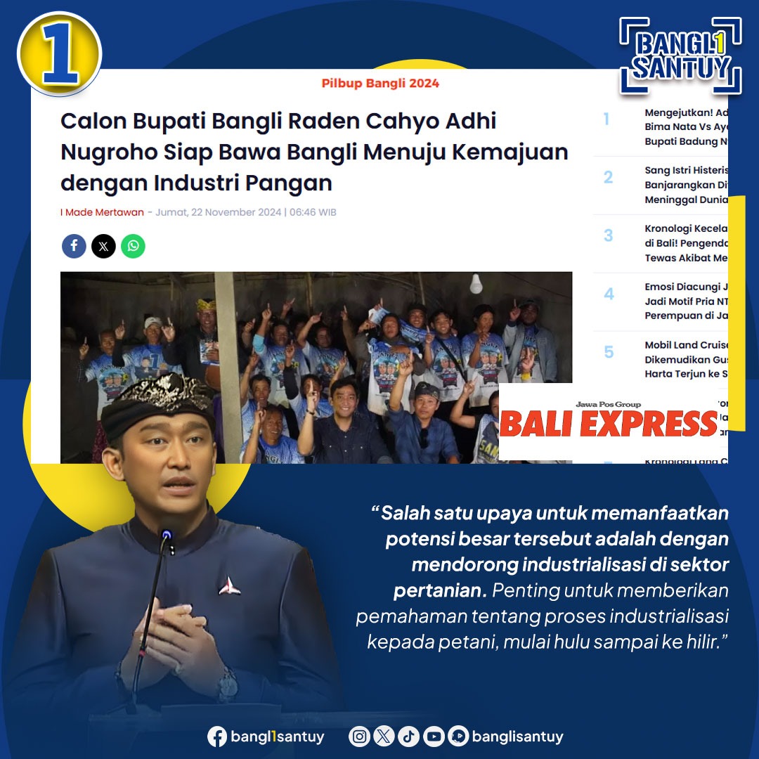 Banglisantuy's tweet photo. "Salah satu upaya untuk memanfaatkan potensi besar tersebut adalah dengan mendorong industrialisasi di sektor pertanian. penting untuk memberikan pemahaman tentang proses industrialisasi kepada petani, mulai hulu sampai ke hilir." - Raden Cahyo Adhi Nugroho - https://t.co/7YzEY10IqX