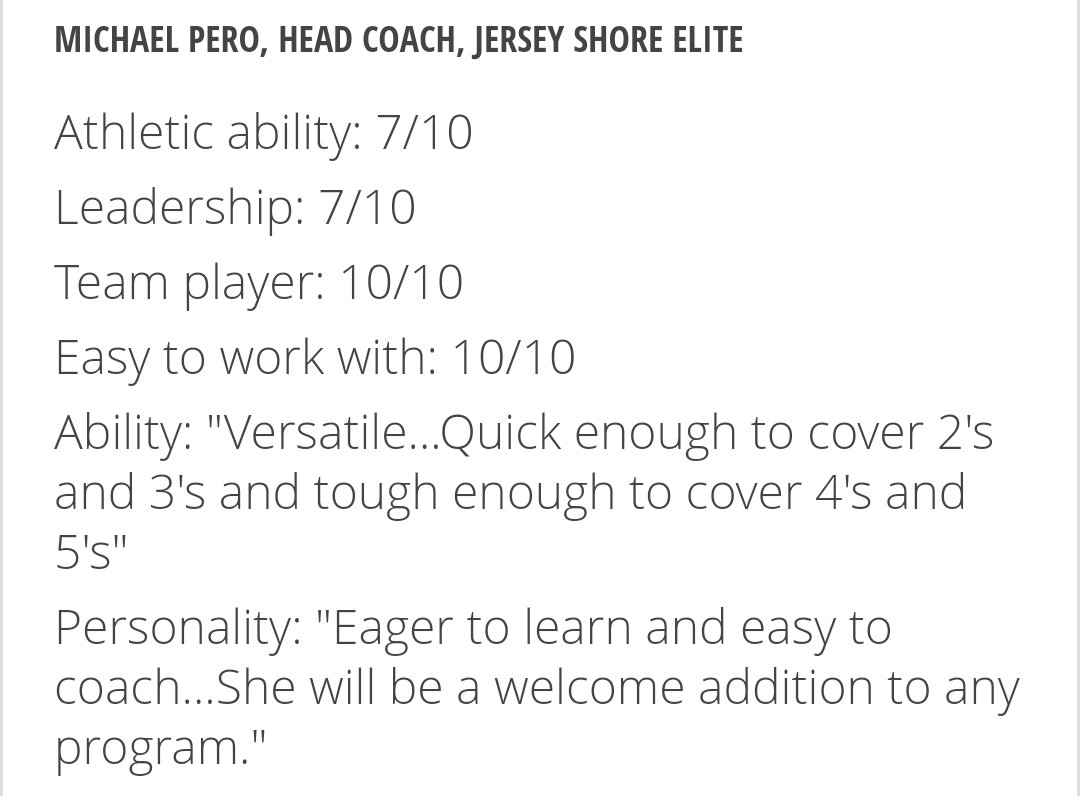 Coach Mike, Playing Against You Confirmed What I Already Knew... Still A Great Coach!  Thank You For The Endorsement On My CaptainU Profile. JERSEY SHORE ELITE, Great Organization Because Of Coaches Like You!  Thank You For Teaching The Game And Being Patient With Me! Grateful!