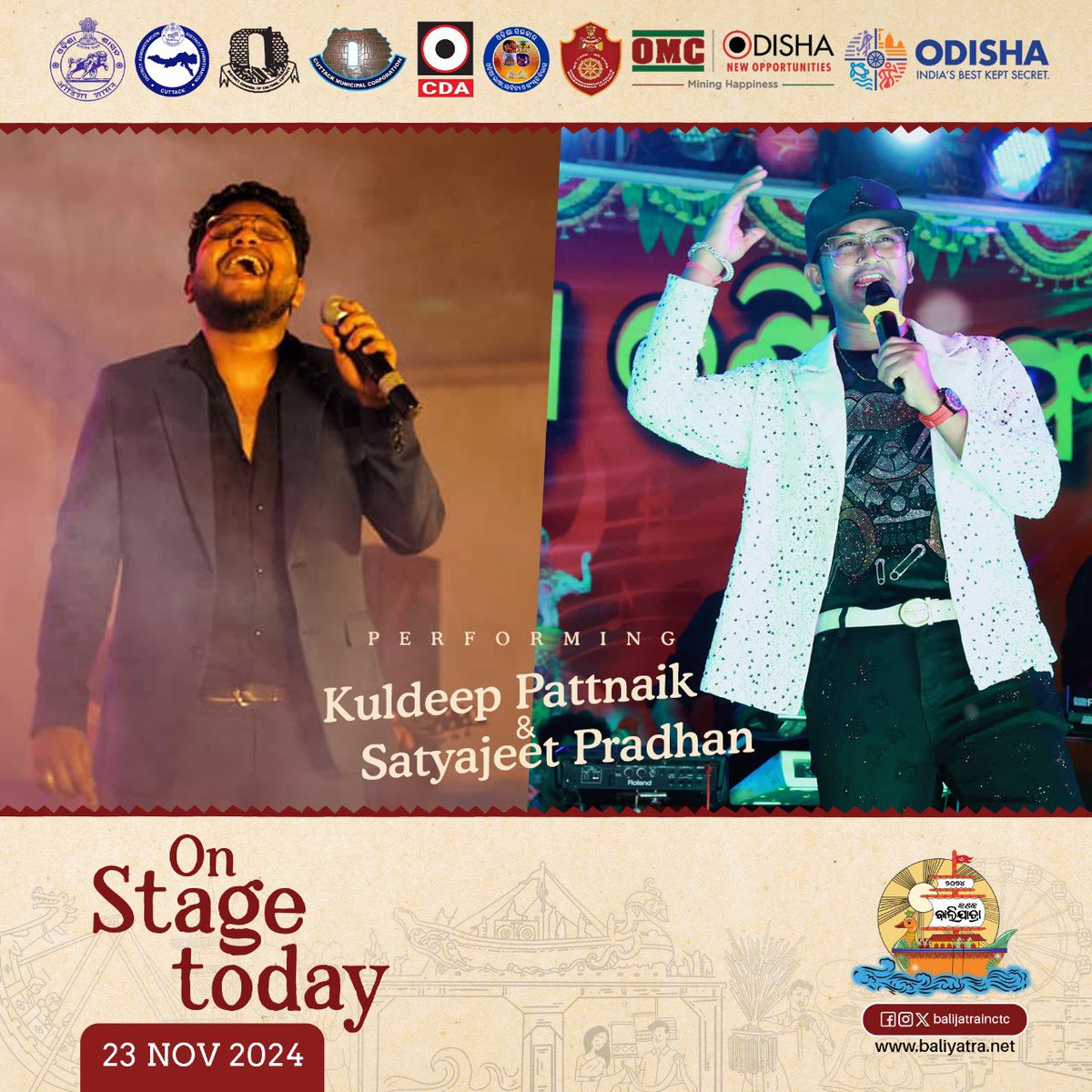 Catch the magic unfold on stage today
#baliyatra2024 <a href="/CMO_Odisha/">CMO Odisha</a> <a href="/CuttackDM/">DM Cuttack</a> <a href="/ZP_Cuttack/">Zilla Parishad, Cuttack</a> <a href="/IPR_Odisha/">I & PR Department, Odisha</a> <a href="/Culturedeptt/">ଓଡ଼ିଆ ଭାଷା, ସାହିତ୍ୟ ଓ ସଂସ୍କୃତି ବିଭାଗ</a> <a href="/CMCCuttack/">CMC,Cuttack</a> <a href="/odisha_tourism/">Odisha Tourism</a> <a href="/Ruchifoodline/">Ruchi Foodline</a> <a href="/BharatMasala/">Bharat Masala</a> <a href="/Odishamining/">OMC</a> <a href="/ormas_cuttack/">ORMAS Cuttack</a>