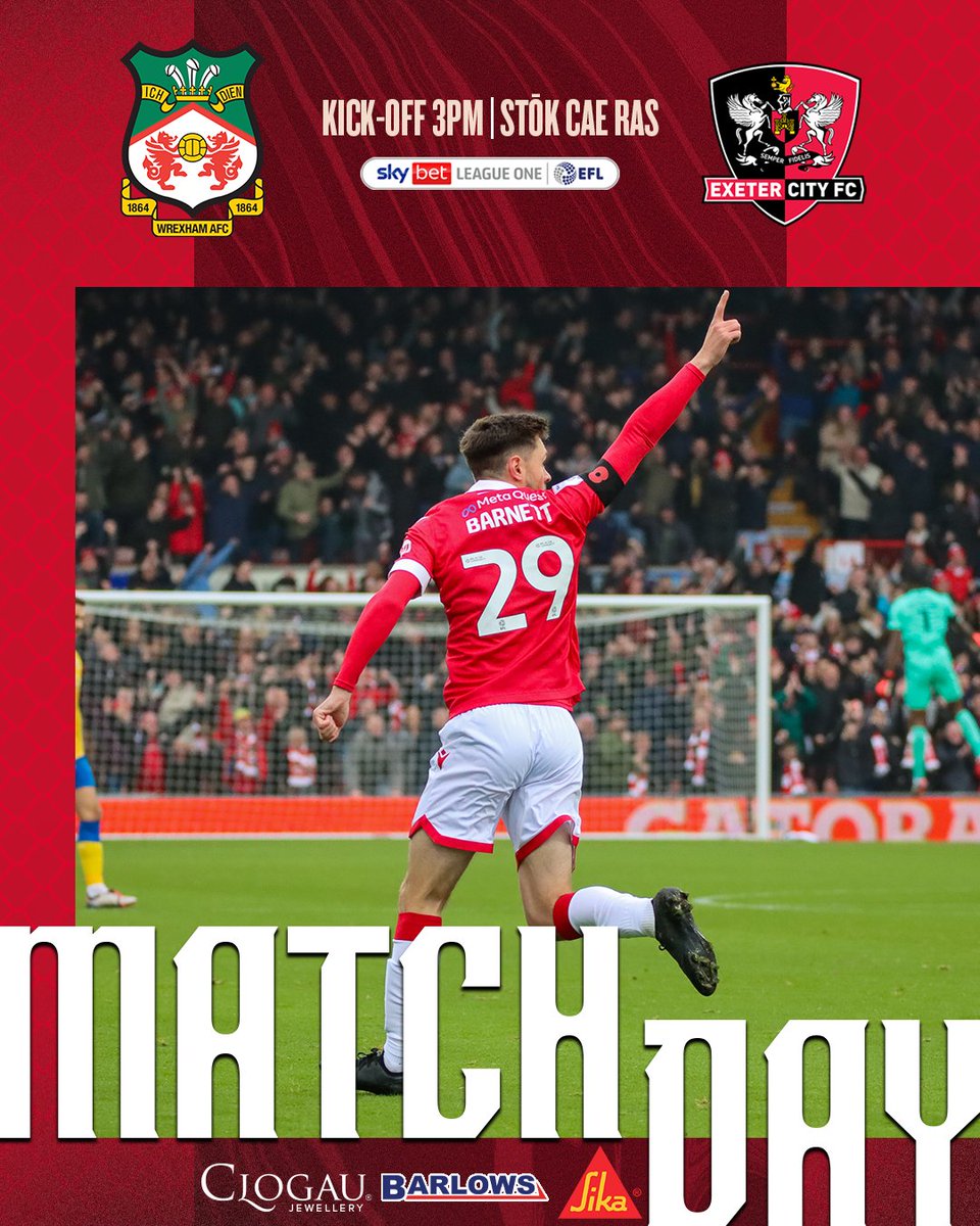 It's matchday in North Wales as we welcome Exeter City 👊

🔴⚪ #WxmAFC