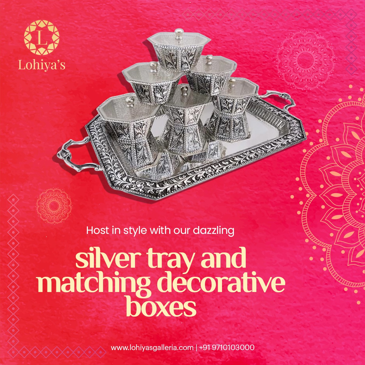 LohiyasG's tweet image. Make every occasion extra special with the sparkle of premium craftsmanship. Shop now and let your style shine!

🌟 Available at Lohiya’s Galleria.

📞 Contact us: +91 9710103000
🌐 Visit us: lohiyasgalleria.com

#silvercollection #luxurydesigns #homedecor #classyhosting