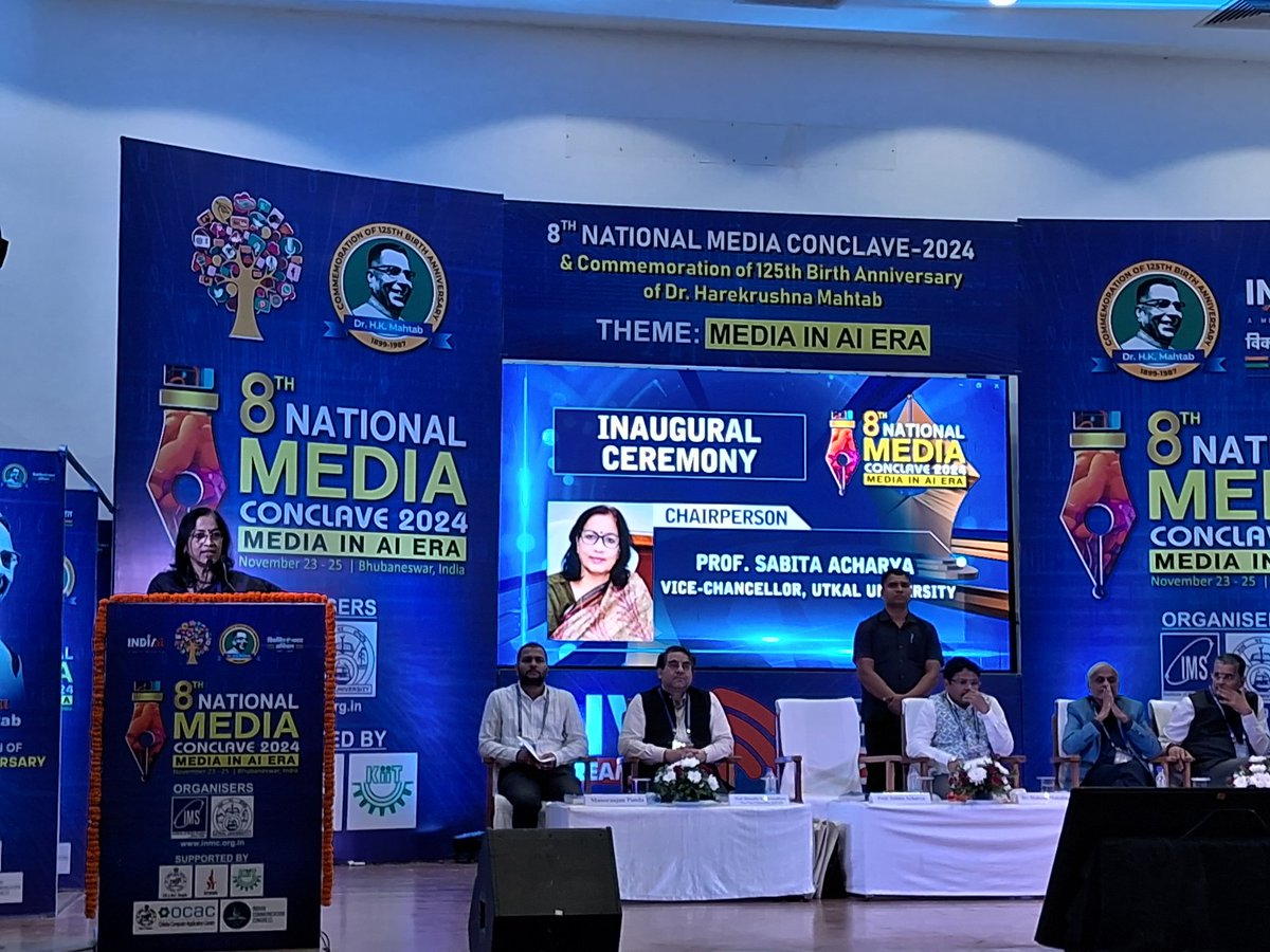National Media Conclave (NMC) (@imsnmc) on Twitter photo Generative AI is transforming the media production and distribution: Prof Sabita Acharya, Hon'ble Vice Chancellor, Utkal University
#NMC2024
#MediaMahakumbh
#IMSOdisha #UtkalUniversity <a href="/icssr/">Indian Council of Social Science Research (ICSSR)</a>
<a href="/KIITUniversity/">KIIT - Kalinga Institute of Industrial Technology</a> Generative AI is transforming the media production and distribution: Prof Sabita Acharya, Hon'ble Vice Chancellor, Utkal University
#NMC2024
#MediaMahakumbh
#IMSOdisha #UtkalUniversity <a href="/icssr/">Indian Council of Social Science Research (ICSSR)</a>
<a href="/KIITUniversity/">KIIT - Kalinga Institute of Industrial Technology</a>