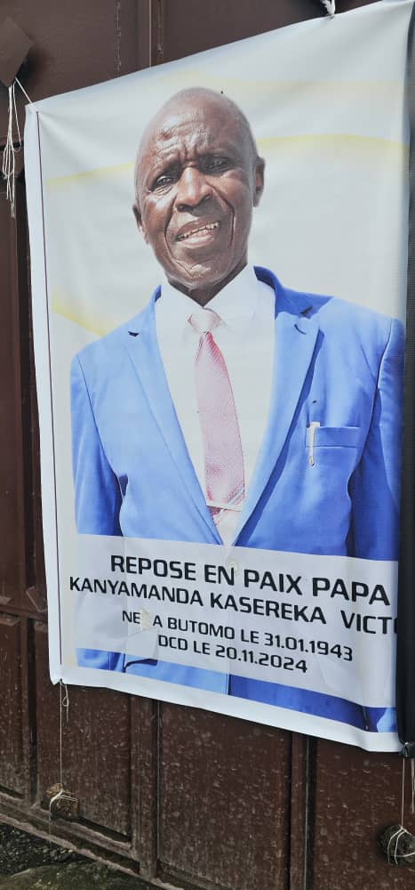 Ce matin du 23 nov 2024 me trouvant à Goma, je rends hommage à Papa KANYAMANDA , cette grande Icône de la notabilité du Nord Kivu qui a tiré sa révérence laissant un grand vide. Honneurs lui soient rendus pour les loyaux services et que Dieu accueille son âme.  Paix eternelle et