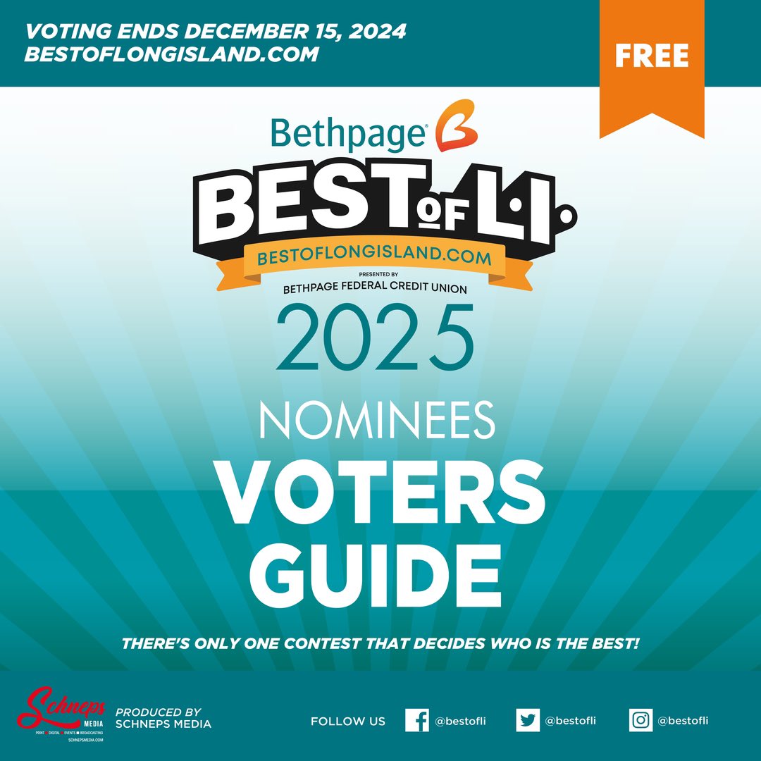 Check out the Bethpage Best of Long Island Voters Guide digital edition to see all of the 2025 entrants in one place!

tinyurl.com/3r58fdkw

Voting is open through December 15th! 🗳️ ☑️ 
Make sure to vote daily for your favorite Long island businesses! 

bestoflongisland.com