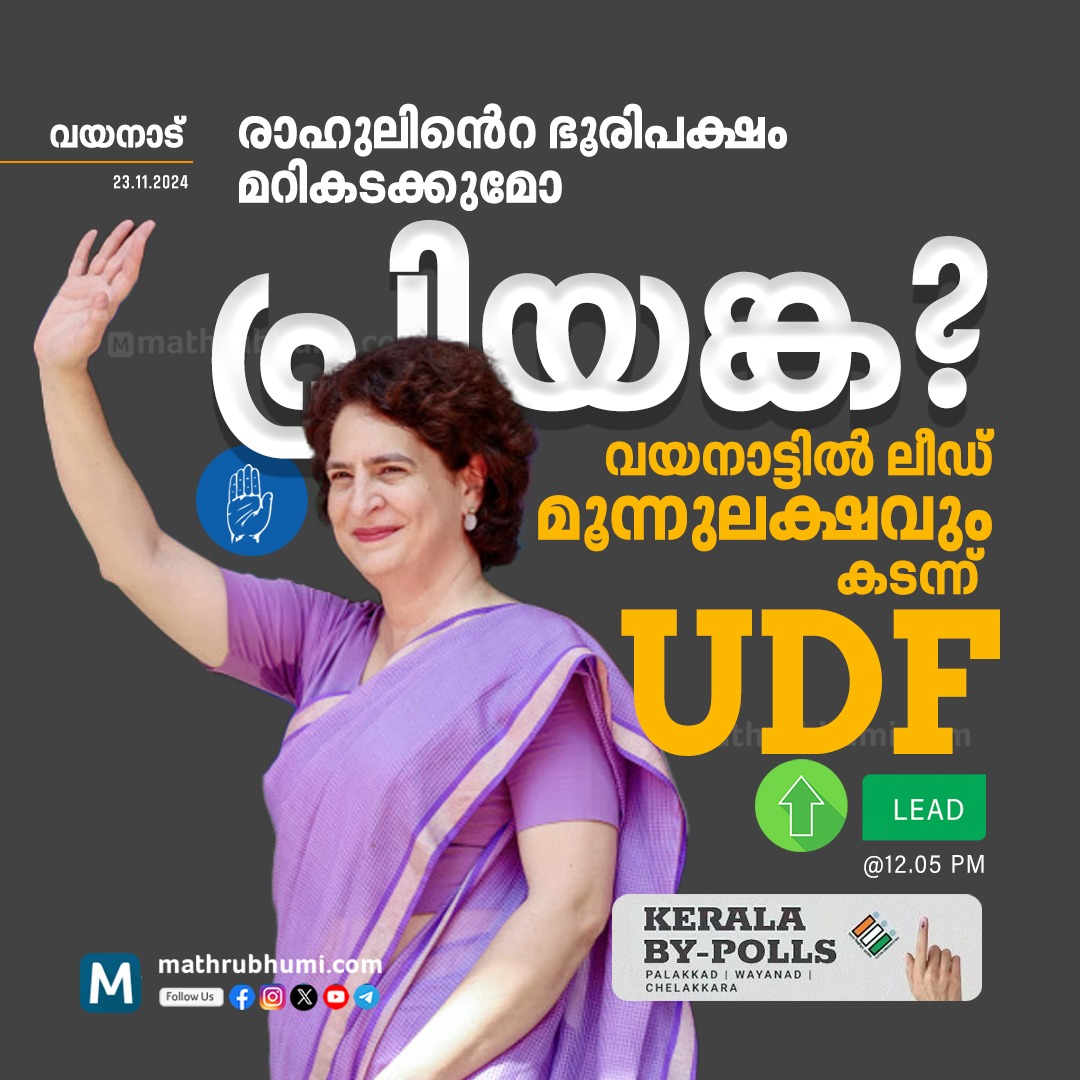 mathrubhumi's tweet image. Read more: mathrubhumi.com/election/bypol…
#CountingDay #BypollResults #ByelectionResults #ElectionResults