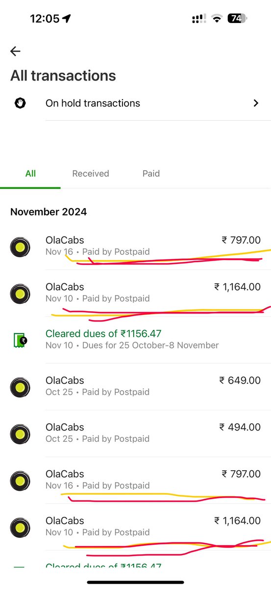 QuietIndignant's tweet photo. @ola_supports is by am I being charged multiple times for transactions on Ola Postpaid ? https://t.co/yahNteOoCo