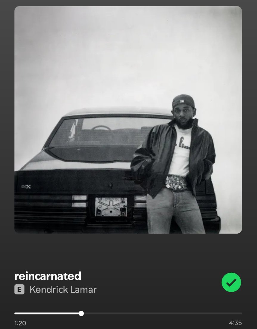 tmotionman's tweet photo. Arguably the best song off GNX, 🔥 🔥 Crazy production!! And not forgetting the Flow 🐐.
#Reincarnated #kendricklamar #GNX #2PAC https://t.co/PIGyPV7Yv9