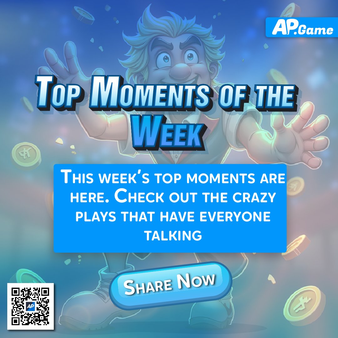 ap_game2's tweet photo. 🌟Top Moments of the Week🌟
The most exciting plays of the week are here, and they’re bound to blow your mind.
What was your favorite play of the week? Drop your thoughts below.
#SRICHANDxBamBam, #HappyBUSDAY, #StarAcademy, #BINISlaysAtAranetaColiseum, #PLAVE_NEVER_STOP, #APGAME https://t.co/27n2pZXzvv