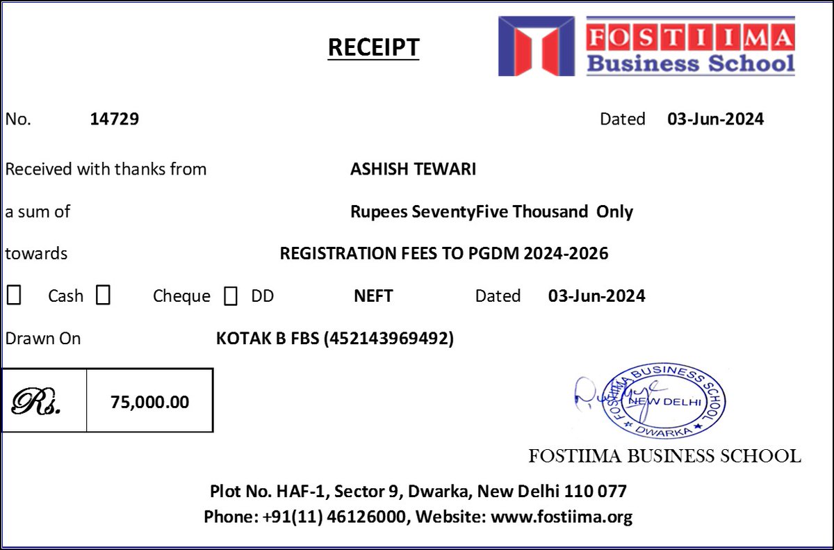 phimanshup's tweet image. @FostiimaB Haven't received refund for [PGDM 2024- 26] despite withdrawing on 20 June  2024. Amount: INR 75000. Can you help resolve this issue? #collegerefund #studentconcerns"