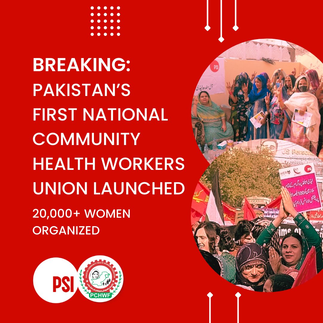 PSIasiapacific's tweet photo. 📢Historic milestone! PSI and Workers Education &amp; Research Organisation (WERO) proudly launch the Pakistan Community Health Workers Federation (PCHWF), a national union empowering #CommunityHealthWorkers with a unified voice for their rights, decent work &amp; fair pay. #TradeUnion https://t.co/A4mp9QwRhx