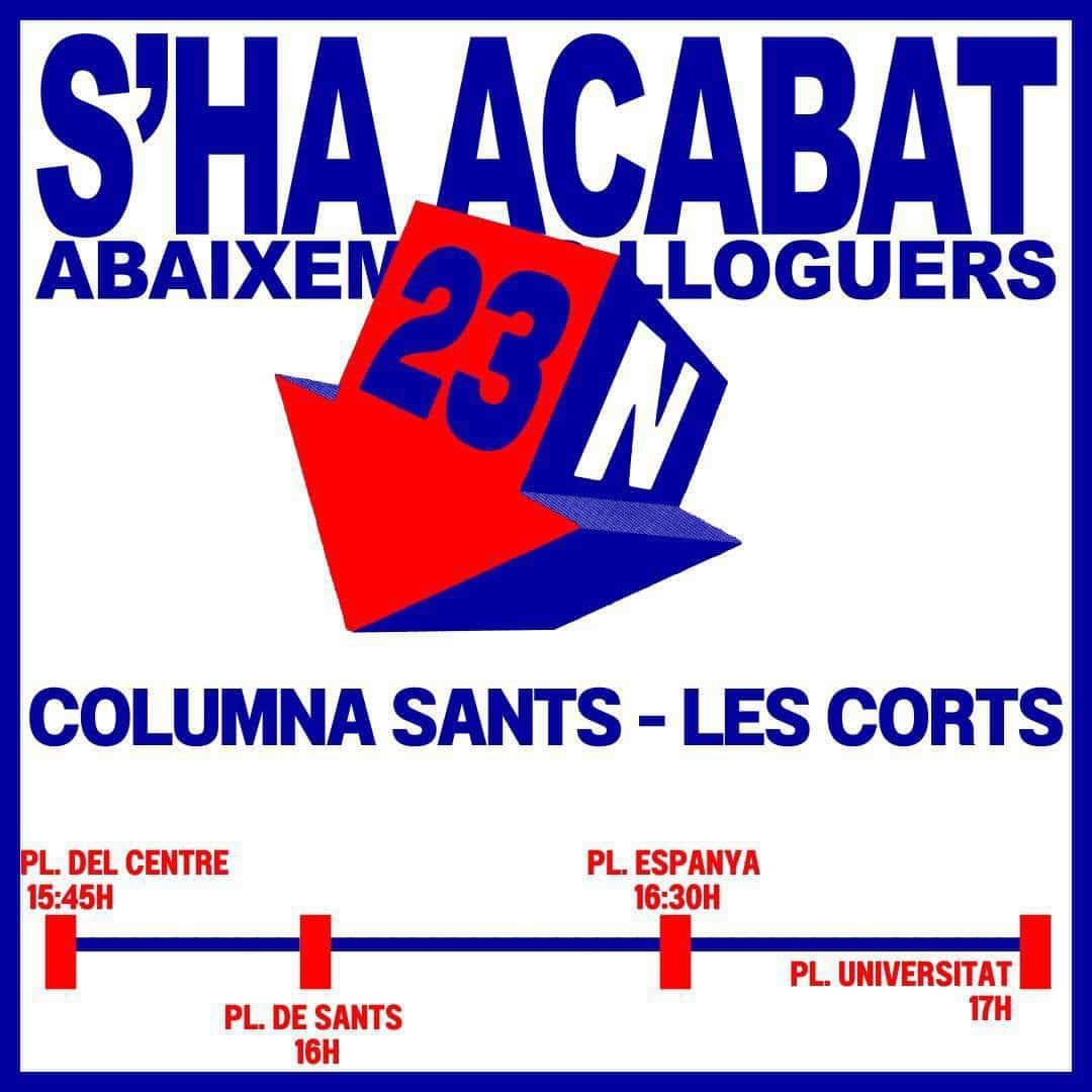 HabitatgeSants's tweet photo. Avui sortim al carrer per dir que ja n'hi ha PROU 🔥 S'ha acabat #23N 
⏰ 16h 📌 pl. Sants
⏰ 16:30h 📌 pl. Espanya https://t.co/X1KSCplnR2