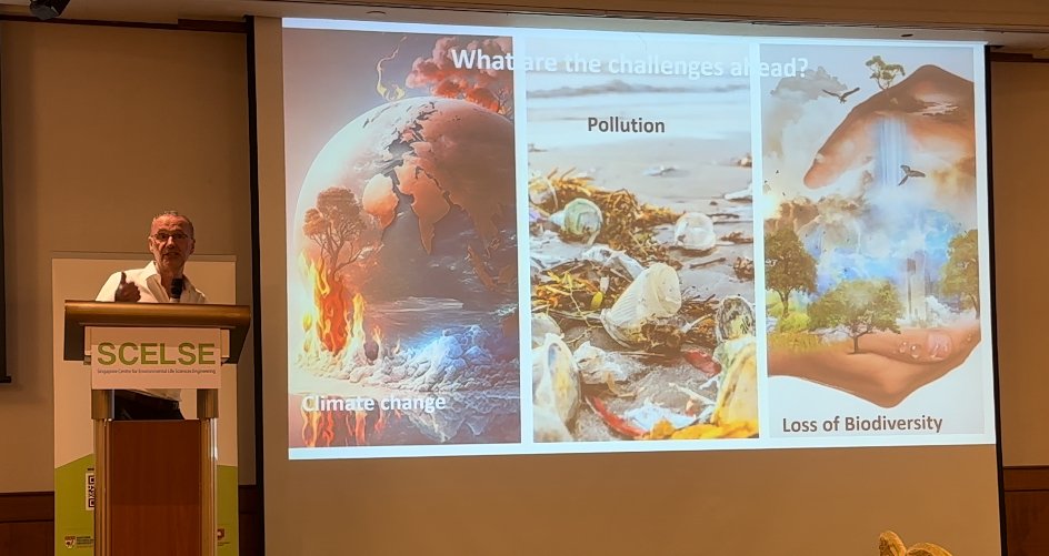 [#SCELSE Retreat] SCELSE Centre Director Alain Filloux shared a powerful truth: Microbes are central to climate change, pollution &amp; biodiversity loss. From sequestering CO₂ to cleaning pollutants via bio- and phytoremediation, these tiny organisms are mighty. #MightyMicrobes