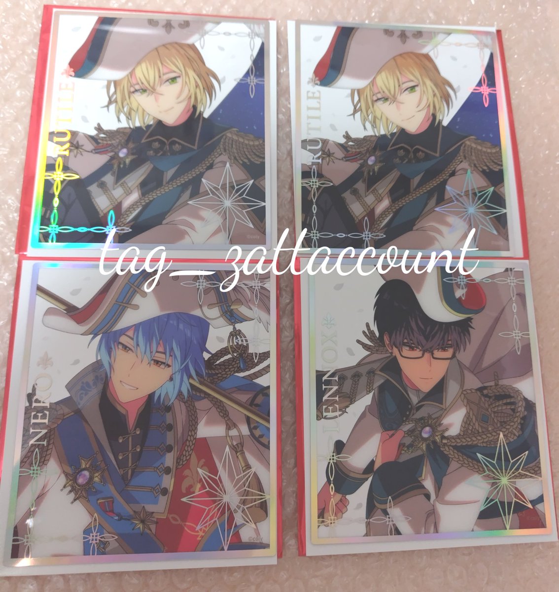 【交換】まほやく 魔法使いの約束 5th Anniversary　クリア色紙

譲　*ルチル2、☆ネロ、レノックス

求　カイン1、アーサー1

重複しているため*の方1点以上含む交換優先。
☆の方はカインとの交換のみ。
25日14時40分頃サンシャイン(展)、
30日11時頃池袋手渡し優先。
別日池袋手渡し。