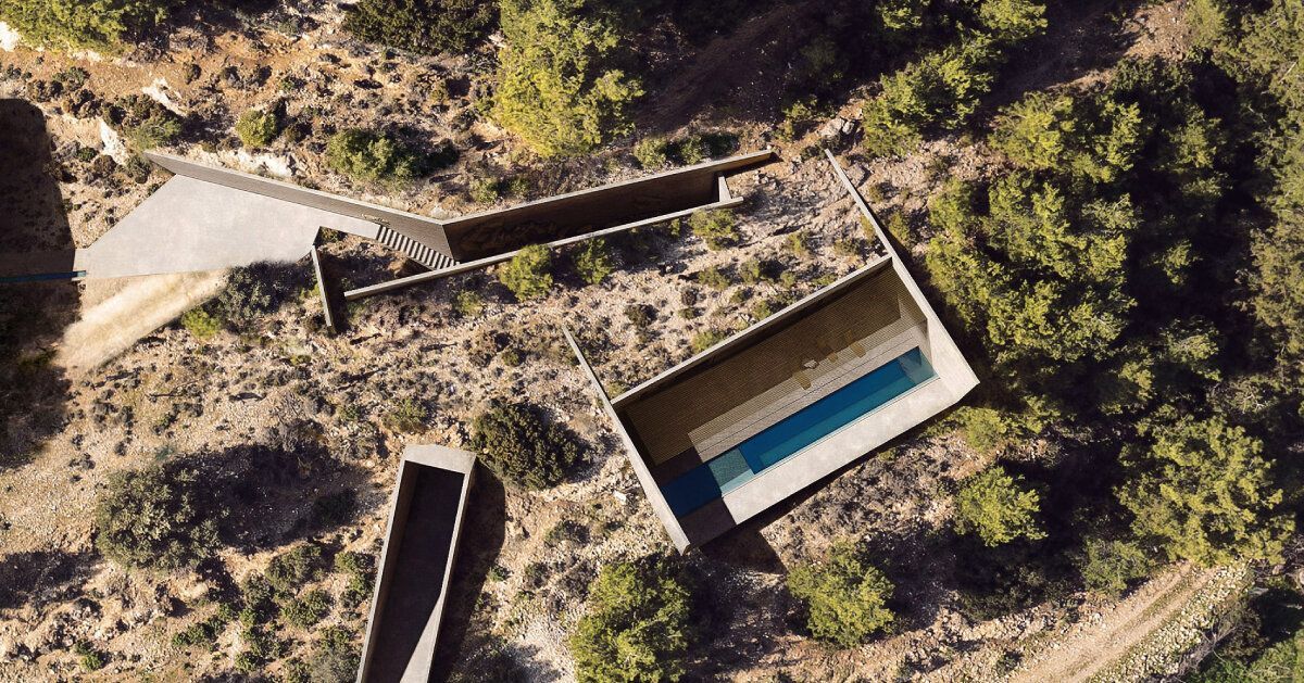ongriddesign's tweet image. Embracing the land: KRAK architects' Greek home cascades in concrete harmony, blending stories and horizons. A masterclass in organic architecture. #MindfulDesign #LuxuryLiving