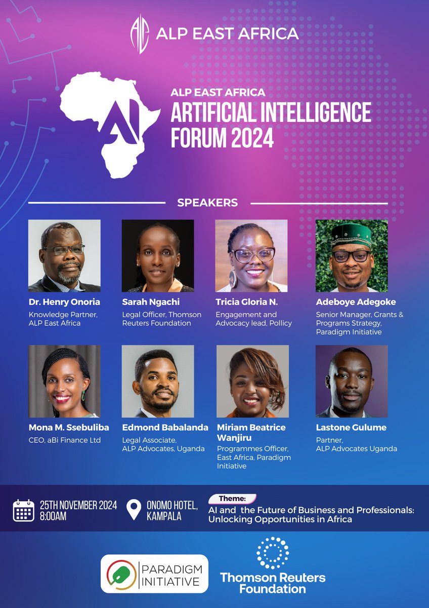 ALP East Africa (@alpeastafrica) on Twitter photo ALP East Africa Artificial Intelligence Forum 2024. #AIForum24
Meet our Speakers.
The future of business in Africa lies in harnessing AI to create solutions that are locally relevant and globally competitive.
<a href="/FGimara/">FGimara</a> <a href="/LastoneGulumeB/">Lastone Gulume B</a> <a href="/beloved_nim/">Irene Namuli</a> ALP East Africa Artificial Intelligence Forum 2024. #AIForum24
Meet our Speakers.
The future of business in Africa lies in harnessing AI to create solutions that are locally relevant and globally competitive.
<a href="/FGimara/">FGimara</a> <a href="/LastoneGulumeB/">Lastone Gulume B</a> <a href="/beloved_nim/">Irene Namuli</a>