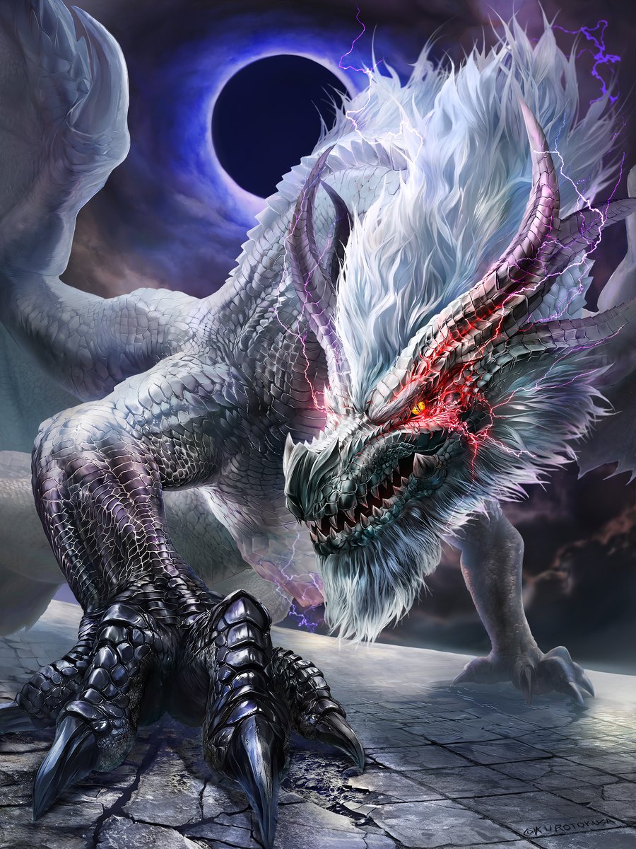 kurotokusa's tweet image. 祖龍ミラボレアス / White Fatalis
#MonsterHunter #モンハン