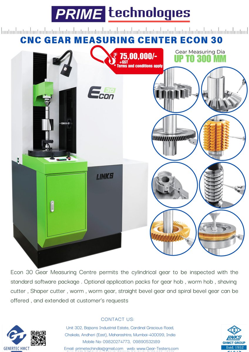 PrimeTechMumbai's tweet photo. CNC Gear Measuring Center from Prime Technologies 
primetechindia@gmail.com 
Mob : 9890532189 https://t.co/5UDq0Po93q