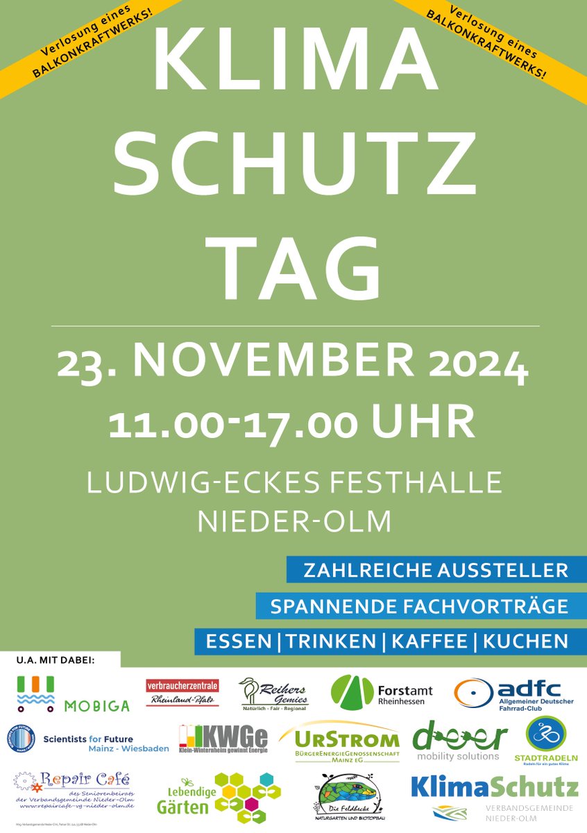 Eine der häufigsten Fragen zum Klimaschutz lautet: "Was kann ich denn tun?" Dazu gibt es viele Antworten. Eine ist, lokal aktiv zu werden. Für die VG Nieder-Olm gibt es hierzu beim heutigen Klimaschutztag spannende Anregungen — und viel nettes Miteinander.
vg-nieder-olm.de/bauen-klima-en…