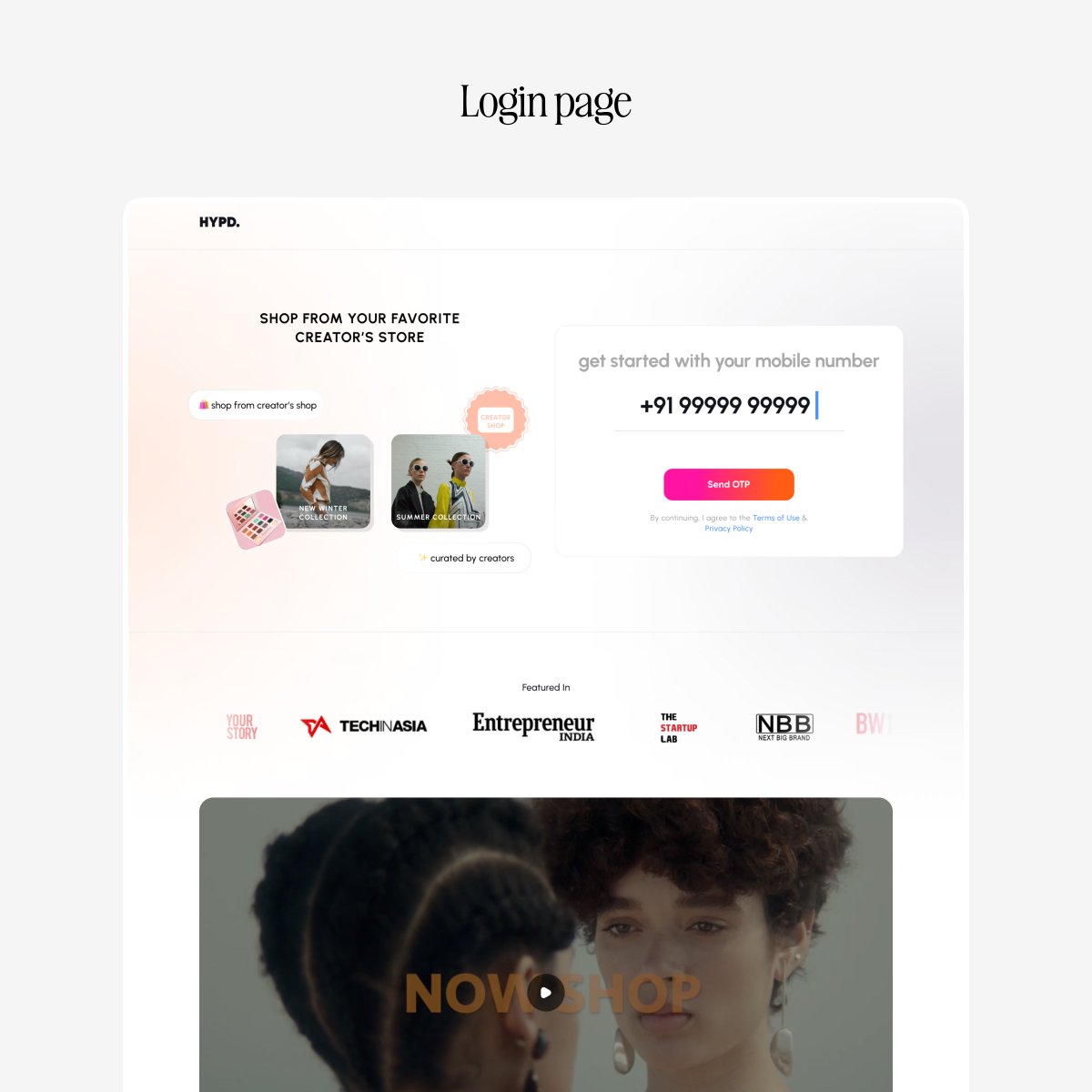 Login Page Design from a Recent Project