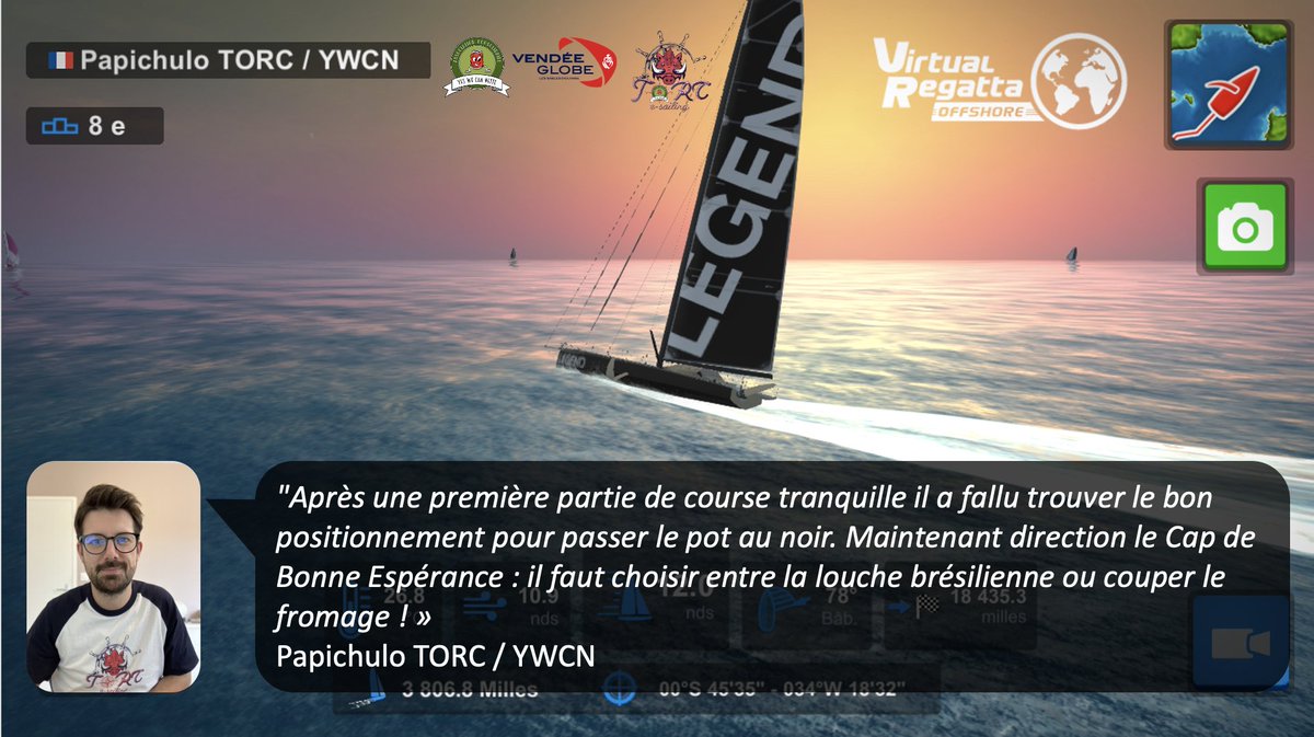 Début de #VG2024 épique ! La team est 5e au passage de l'équateur sur <a href="/VirtualRegatta/">Virtual Regatta</a>, dans le sillage de son leader actuel <a href="/PapichuloVr/">🐗 papichulo ⛵️</a>-Torc/#YWCN. 50 skippers engagés sur ce tour du monde, une belle occasion de mettre en avant les enjeux climatiques avec Yes <a href="/WeCannette/">YesWeCanNette | Mayotte</a> ! #vro