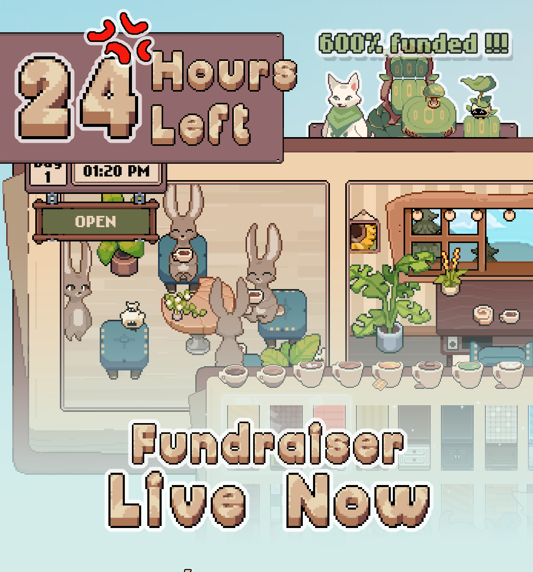 CoffeeBeansDev's tweet photo. 🚨🚨🚨 FINAL HOURS!

A whole intense month of emotions is coming to a closure - 24 hours left until fundraiser end!

Reaching out one last time for those last shares to cozy gamers, vtubers, content creators and artists that may like Tailside! 🧡🌼 THANK YOU! https://t.co/fIYQm4IHZO