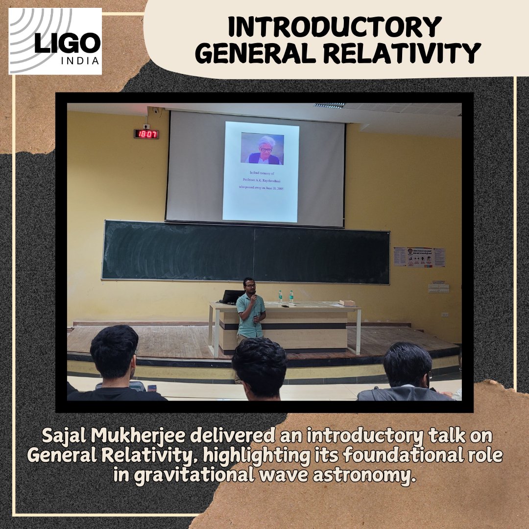 LIGOIndia's tweet photo. From the mathematical intricacies of statistical analysis to groundbreaking insights on General Relativity, we’ve delved deep into the fabric of the cosmos. Knowledge on GW generation and detector tools, and hands-on techniques in detector characterization were provided https://t.co/3YurIaI3Ad