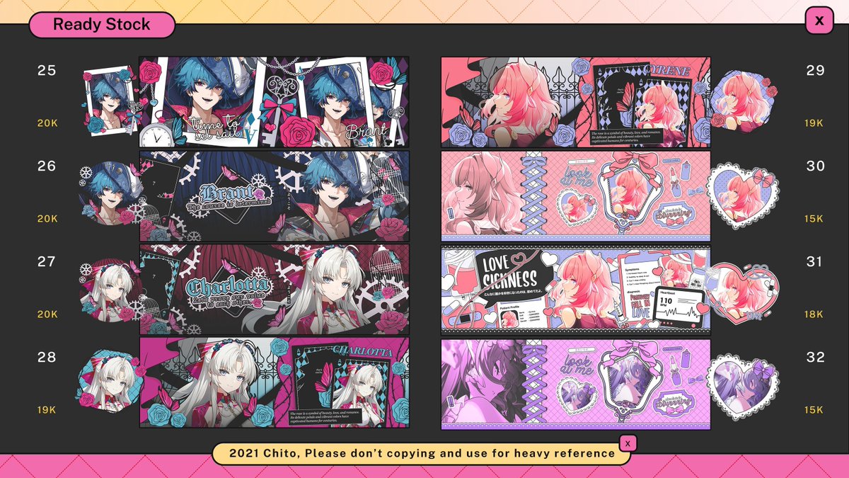Boleh bantu rt? terima kasih! 

Halo aku ada layout ready stock art chara hsr baru, sunday, wrio bday, dan drip wuwa yang bisa di take jam 16.20 nanti lewat DM! Untuk harga bisa dilihat di pictnya, payment bisa via qris ^^ no fee book yah!

#zonauang
(4/5)