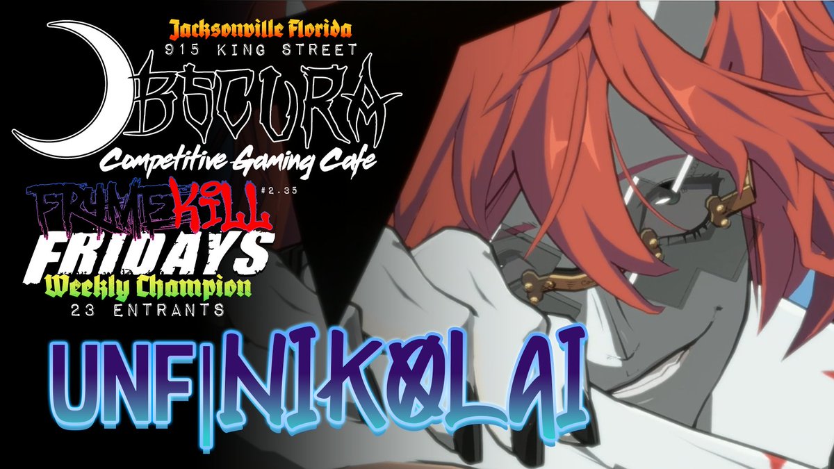 R4R3side's tweet photo. Congrats to our Friday night winner @NikolaiFGC ! Taking back the weekly #framekillfridays crown for Guilty Gear -Strive-!

Thank you everyone for making it out! Sign up for the next strive weekly https://t.co/LOttIEZLas https://t.co/9W8cngPPjB