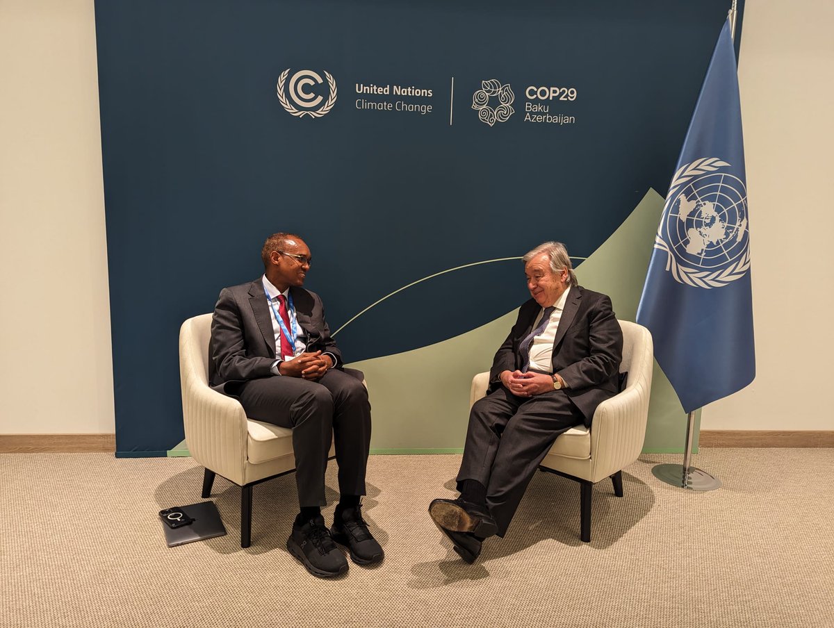 ClimateEnvoyKe's tweet photo. Met with UN Secretary General @antonioguterres who recognises how Africa is paying the price of climate and emphasises the importance of an ambitious provision of a climate finance goal that will enable Africa's resilience without burdening it with further debt https://t.co/EEaoM7UXFs