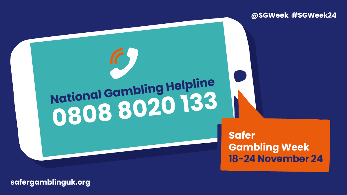 Day 6 of #SGWeek24 reminds us that support is only a call or click away. Whether for yourself or a loved one, there are confidential services to help.

safergamblinguk.org