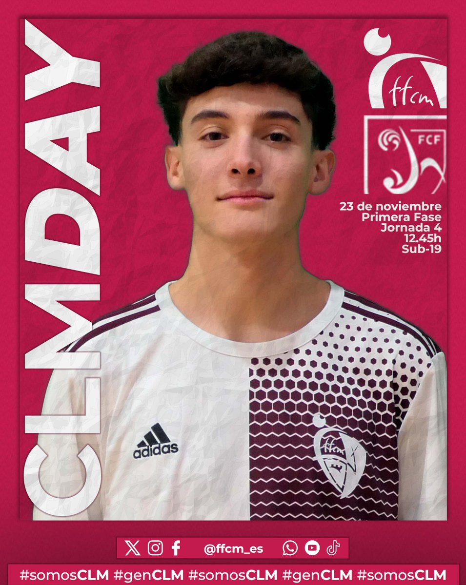 ⚽️ 𝗖𝗟𝗠𝘋𝘈𝘠 |

Llega la 4️⃣ jornada del #CESA. Día fundamental para las aspiraciones de los nuestros. ¡Vamos #CLM!

🆚 Cataluña
 
⏰ 10.30h | Sub-16 | 📺 youtube.com/live/H___YGA7s…
⏰ 12.45h | Sub-19 | 📺 youtube.com/live/qz-S3BJmv…

#somosCLM | #genCLM | #CampeonesSub16RFEF |