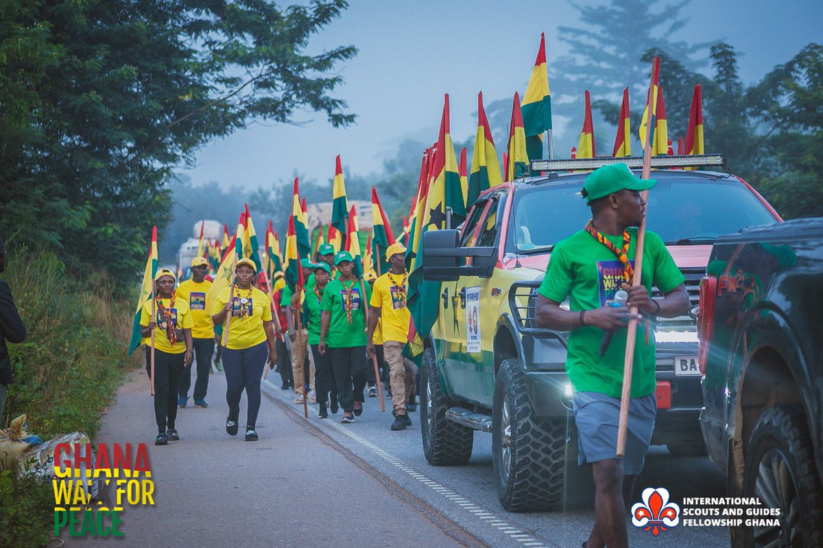 SGF_Ghana's tweet photo. Scenes from the ongoing Peace Walk by the Messengers of Peace. #peacegathering2024 #sgf-gh #peacewalk #walk4peace #walk4ghana https://t.co/d8kLQuGV9z