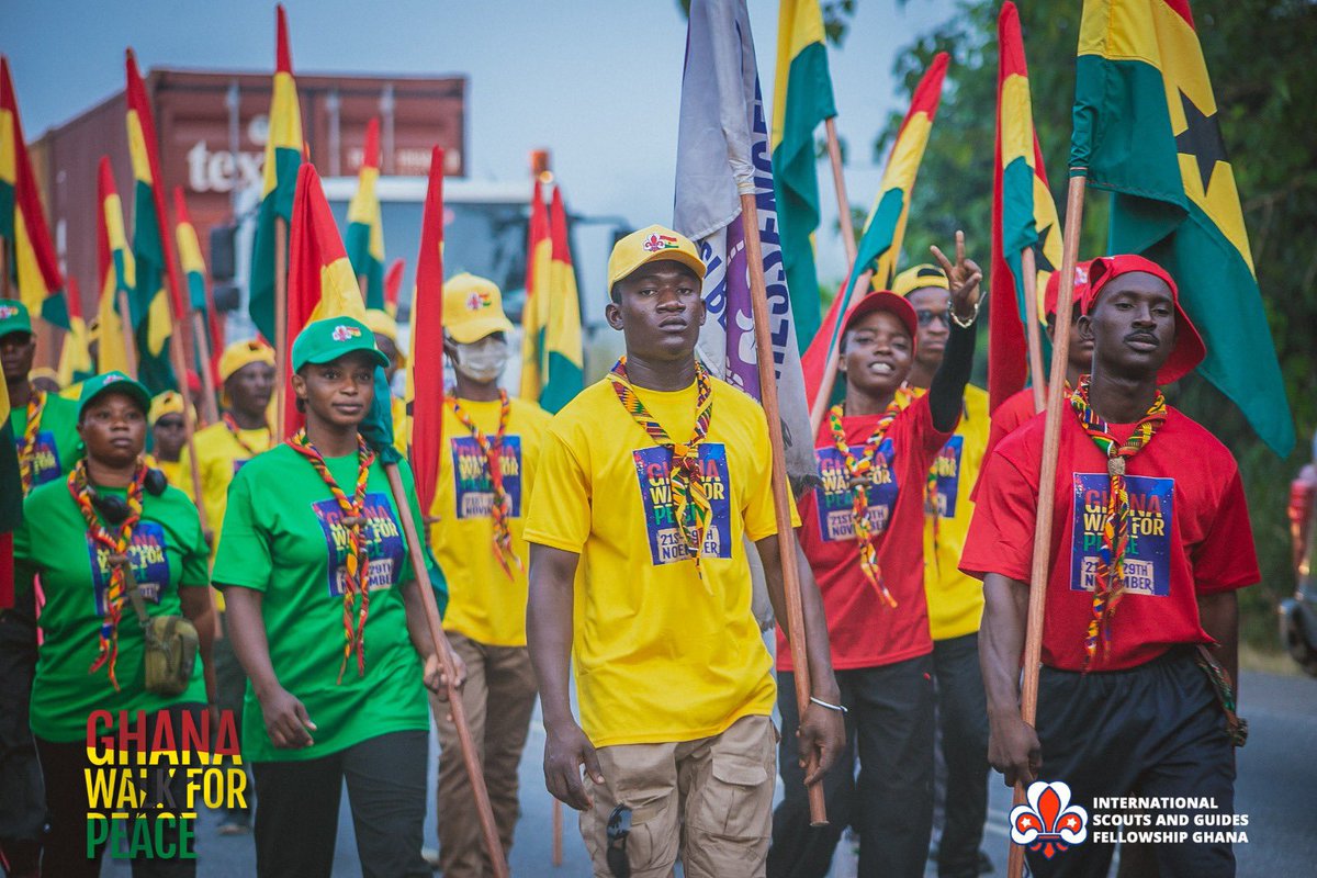 SGF_Ghana's tweet photo. Scenes from the ongoing Peace Walk by the Messengers of Peace. #peacegathering2024 #sgf-gh #peacewalk #walk4peace #walk4ghana https://t.co/d8kLQuGV9z