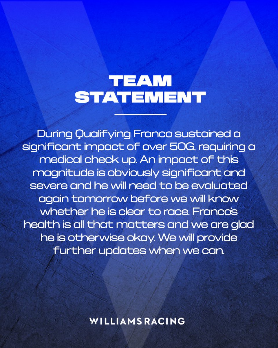 Team statement.