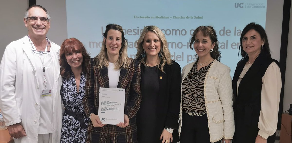 🎓¡Enhorabuena a la Dra. Alba Díez por la defensa de su tesis "La obesidad como causa de morbilidad materna-neonatal en el parto" en la <a href="/unican/">Universidad de Cantabria</a>! 🌟 Un gran aporte para la salud materno-neonatal. 👏 ¡Avanzamos! #Matronas # TesisDoctoral